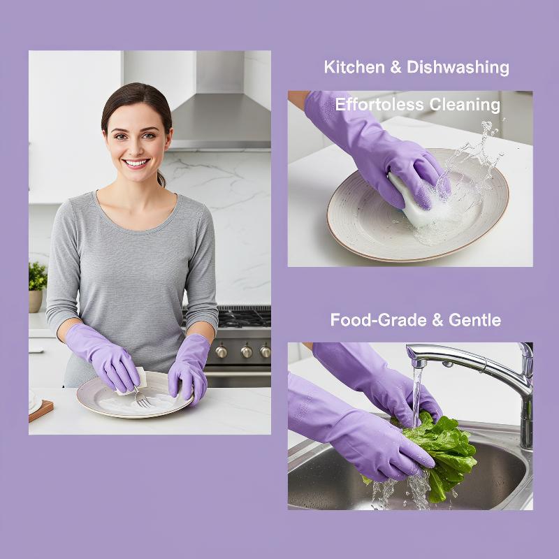 Dish Glove Rubber - 1 par de guantes de látex