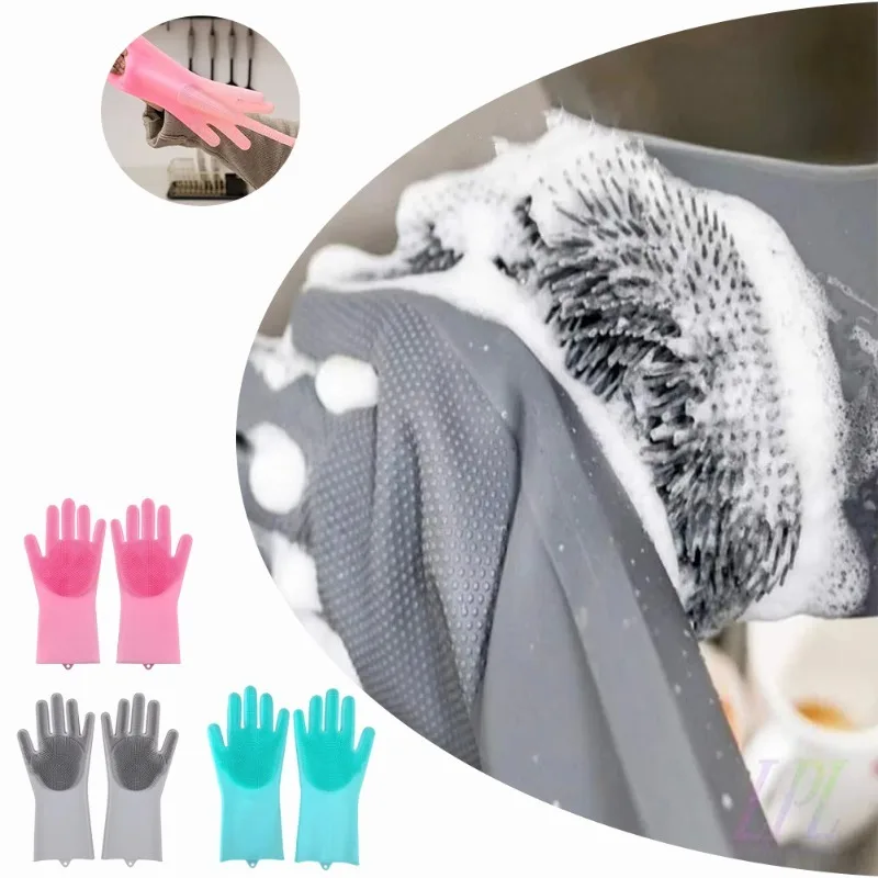 Dish Glove Rubber - Guantes de silicona para lavar platos,