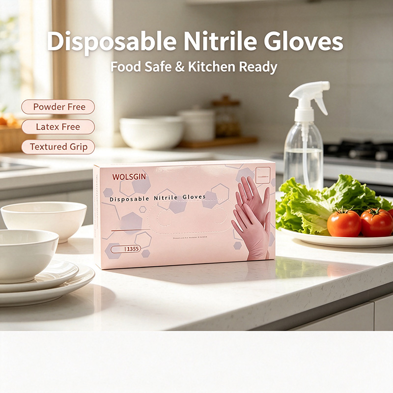 Rubber Glove Cleaning - Guantes de Nitrilo Desechables Rosados sin