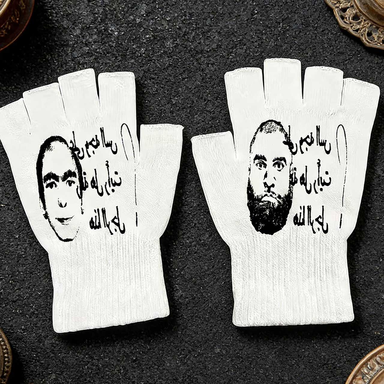 Guantes sin dedos con estampad - Fingerless Glove Knit reseña y precio